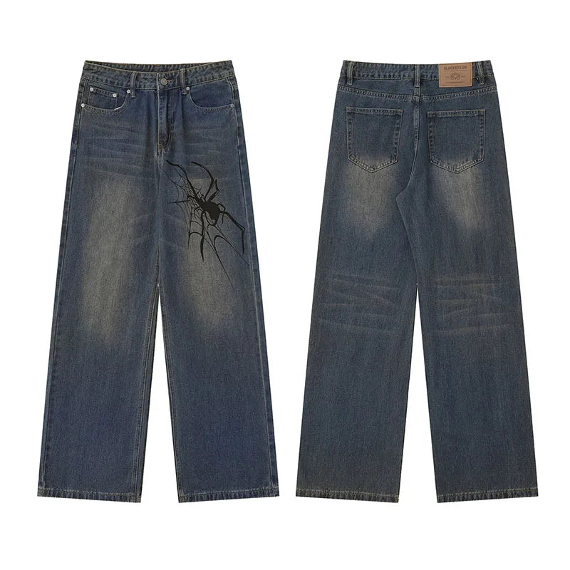 [AMO] SPIDER PRINT JEANS