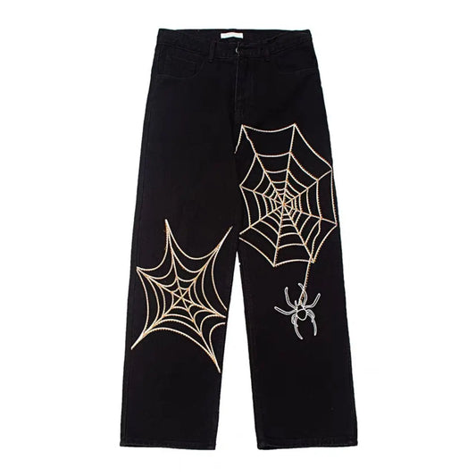 [AMO] Y2K SPIDER WEB JEANS